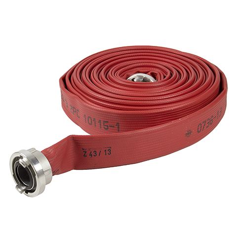 SG00642 Dräger High Quality Fire Hose The lay-flat fire hoses are extremely durable and very flexible to use. This hose is suitable for intensive firefighting. This extruded hoses are resistant to oil, gasoline, salt solutions, acids and chemicals.